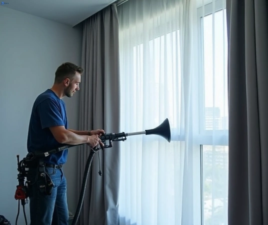 Professional commercial curtain cleaning process equipment Matty Curtain Cleaning upper-kedron