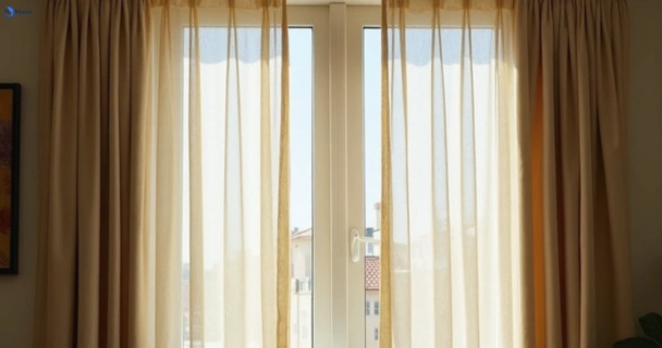 Dull dusty drapes in upper-kedron before professional cleaning